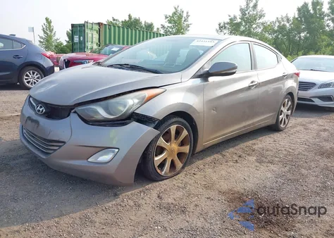 2012 Hyundai Elantra Limited z USA, uszkodzony, nr VIN 5NPDH4AE4CH110343